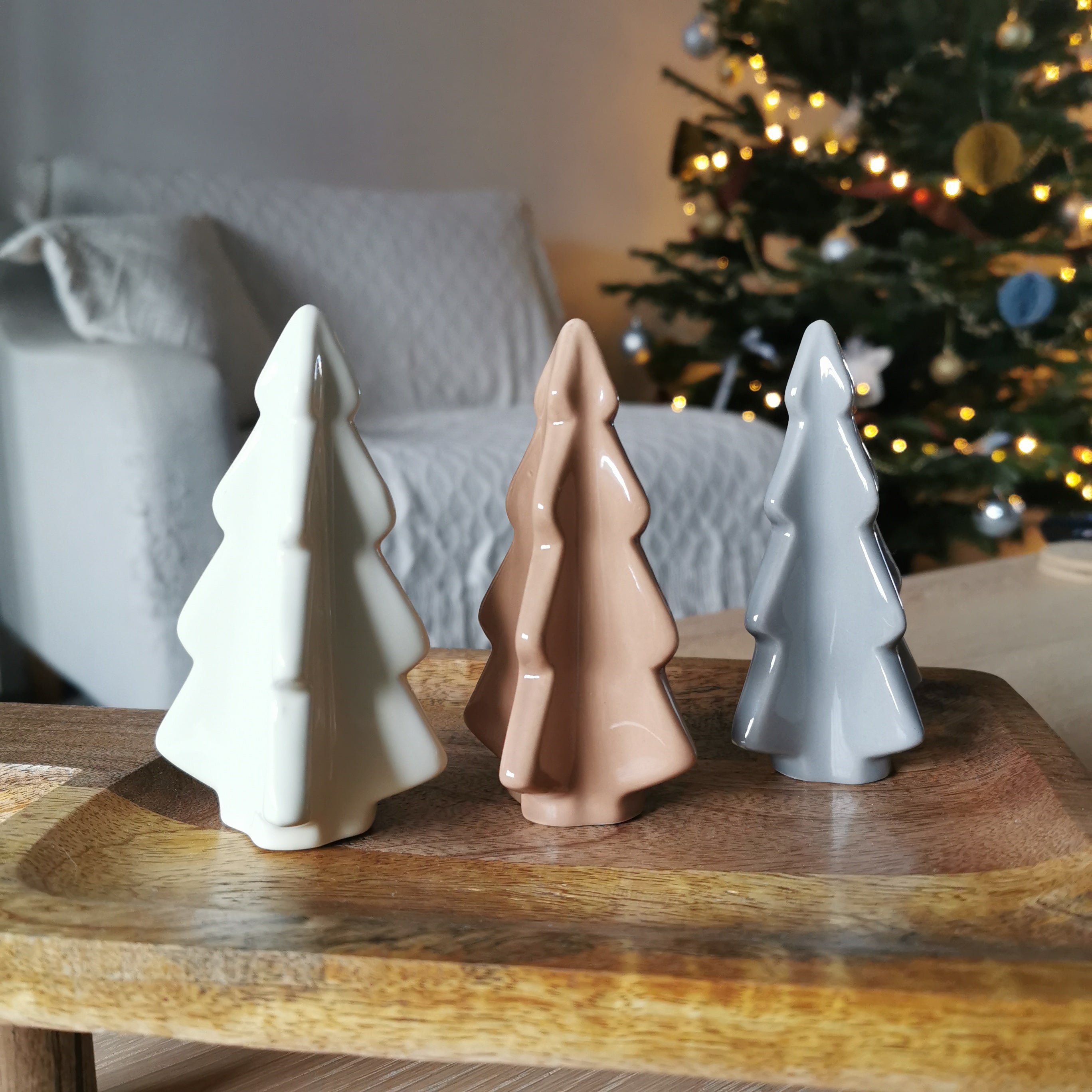 Glossy Natural Tree Ornaments