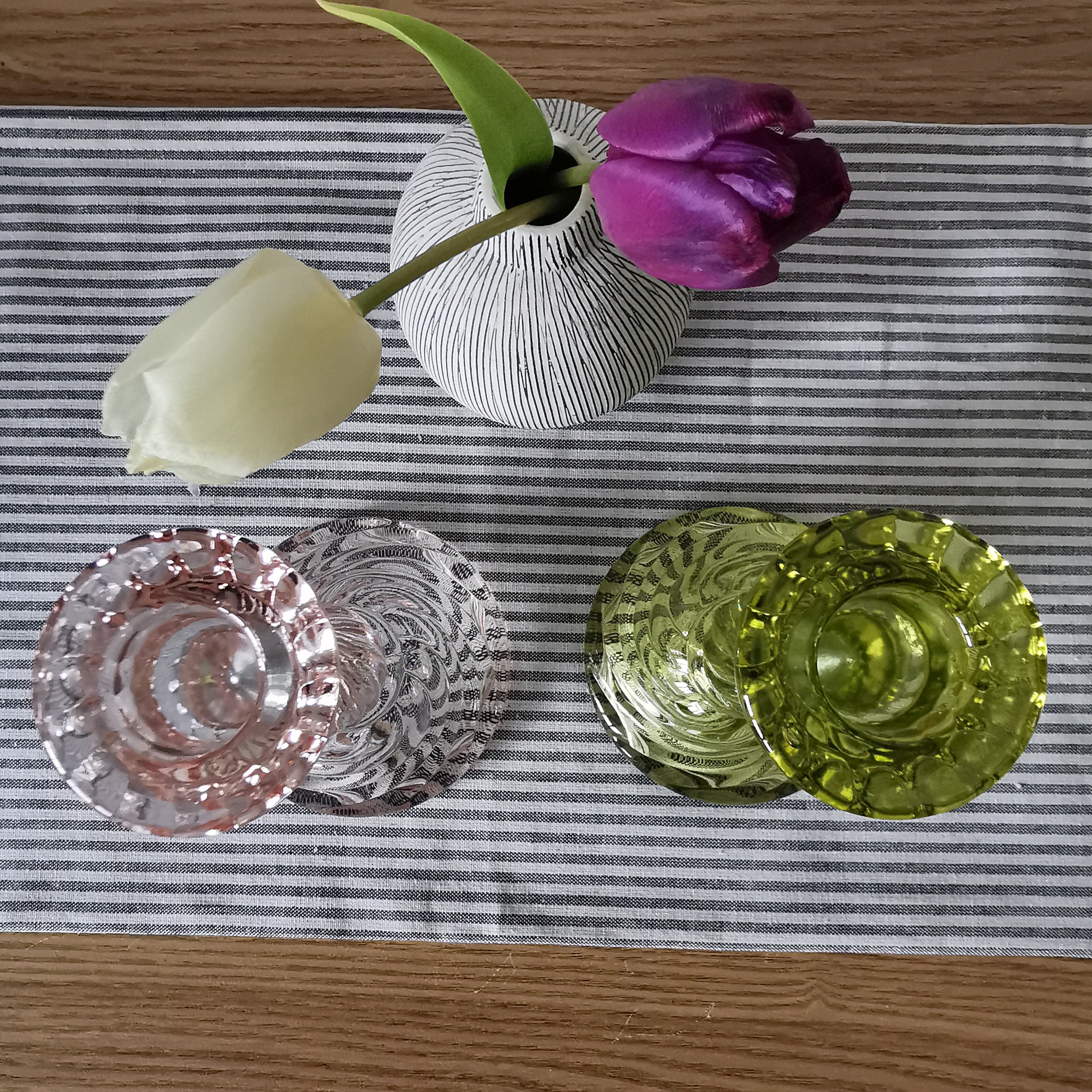 Twist Glass Candlestick Holder