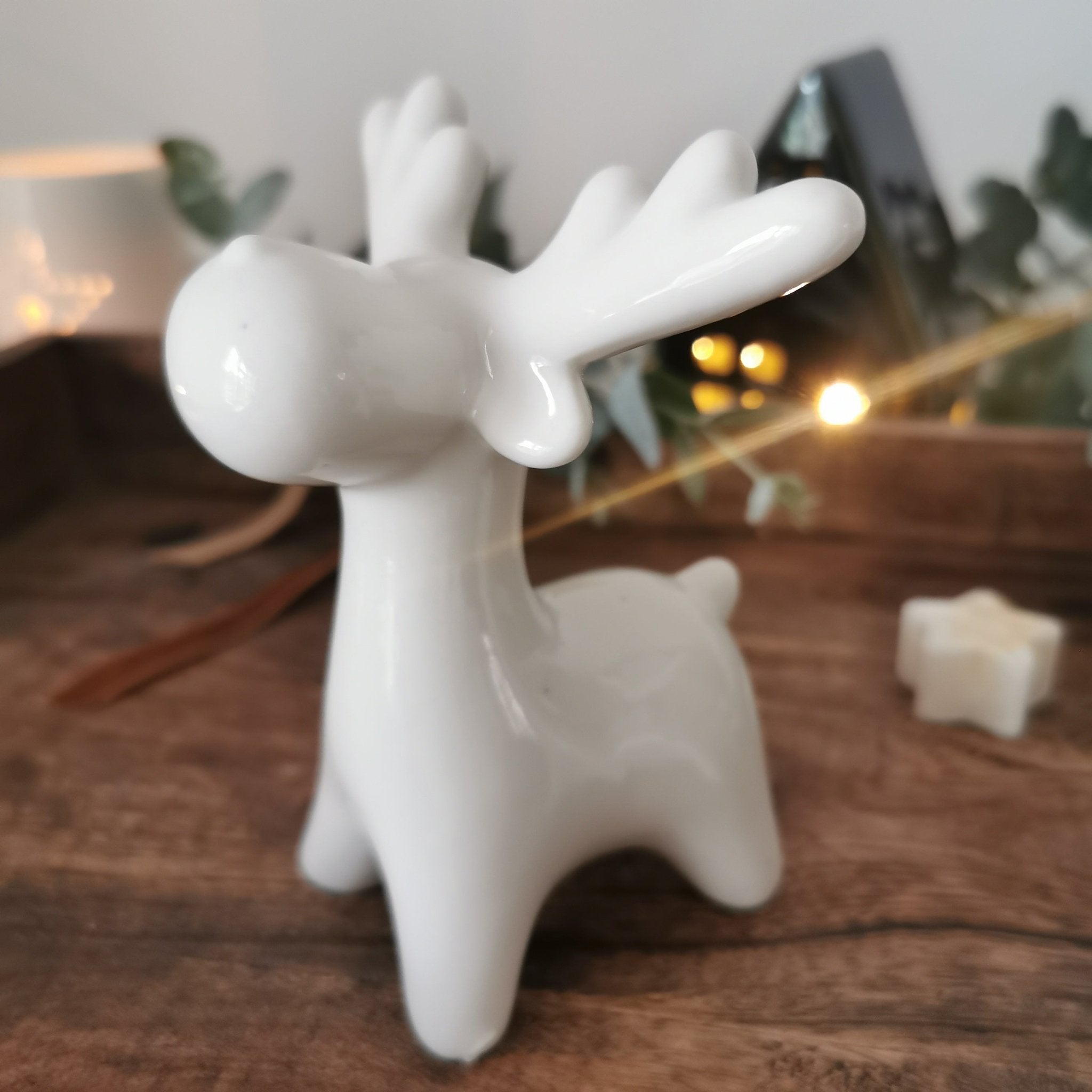 Minimalist Ceramic Reindeer Ornament