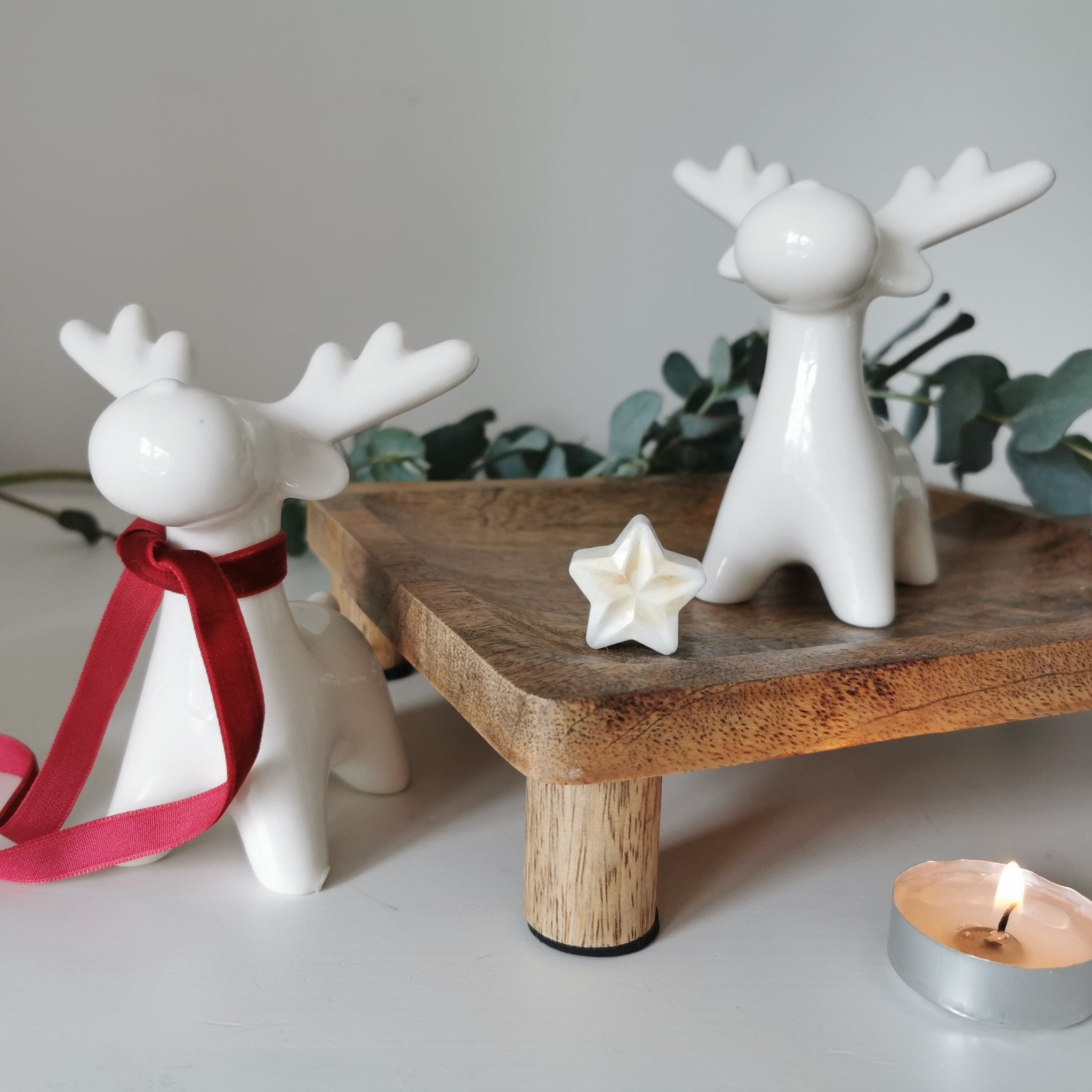 Minimalist Ceramic Reindeer Ornament