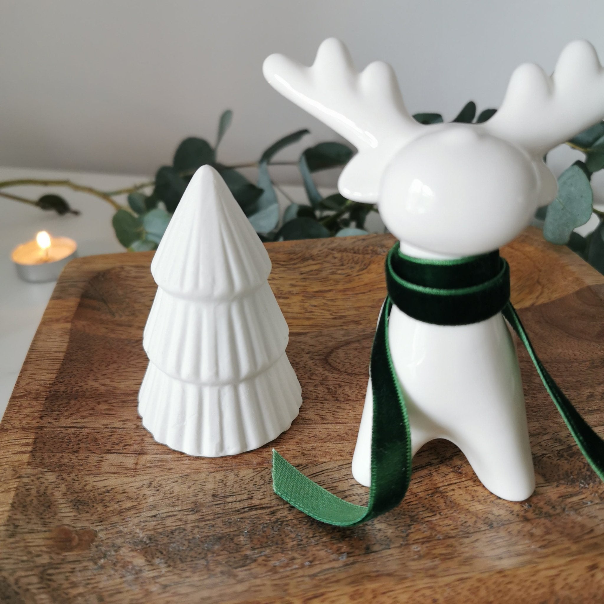 Minimalist Ceramic Reindeer Ornament