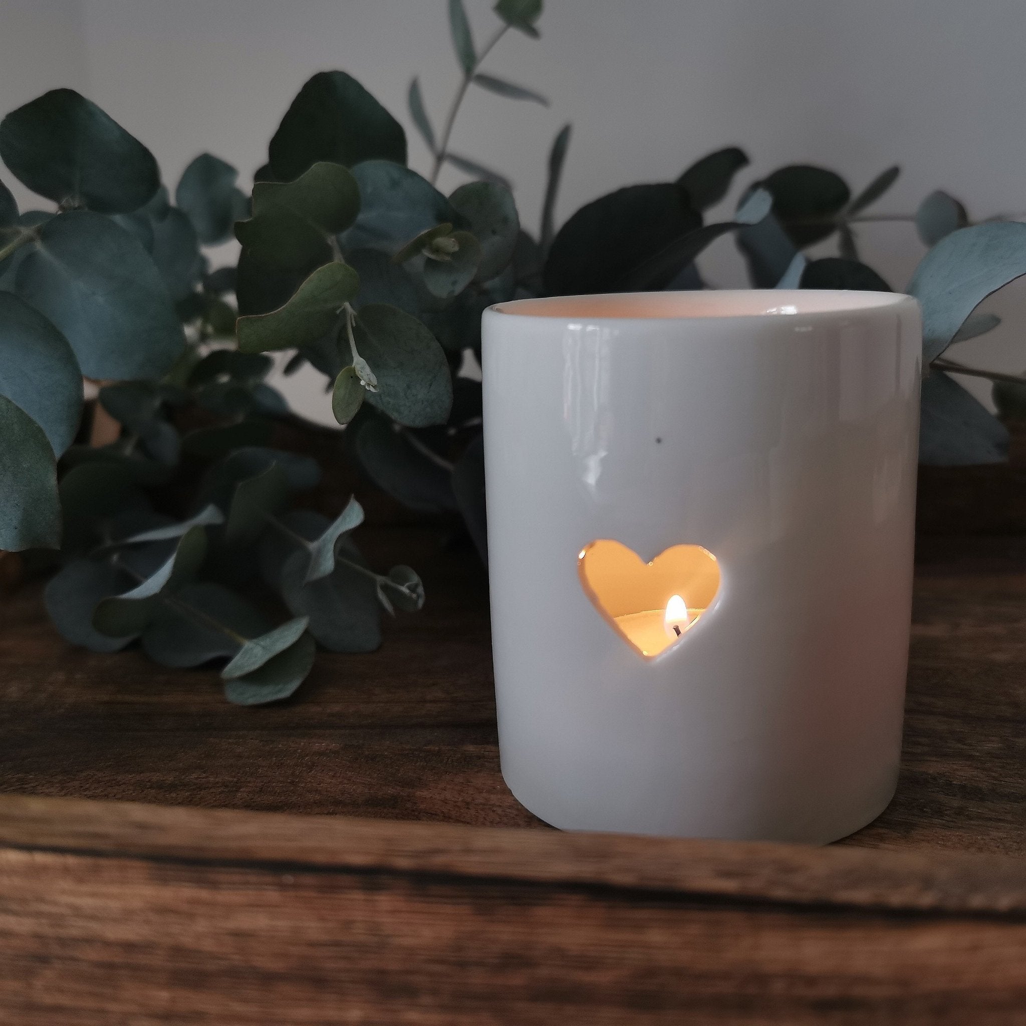 Star & Heart Ceramic Tea Light Holder