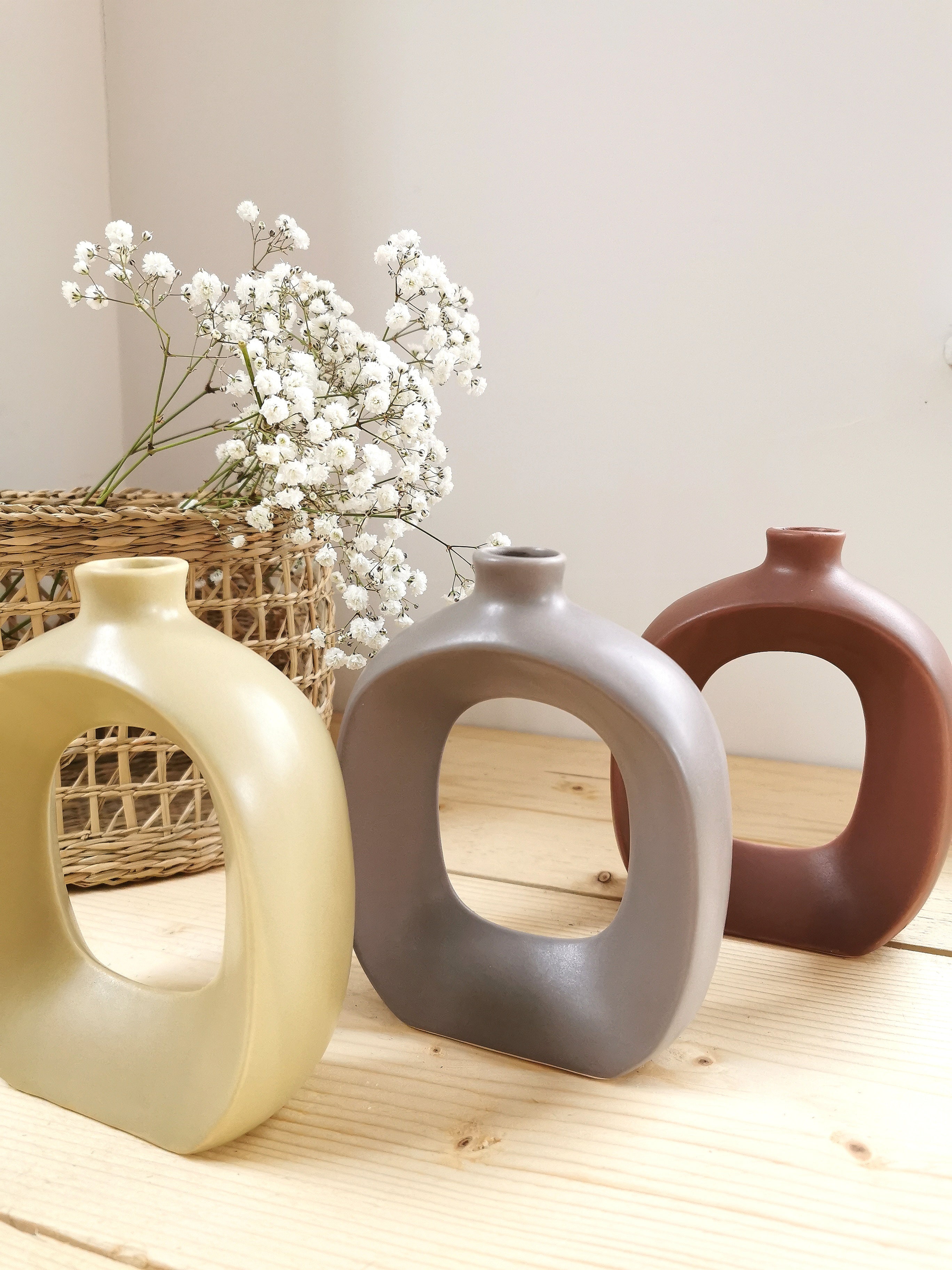 Oval Shaped Donut Vase