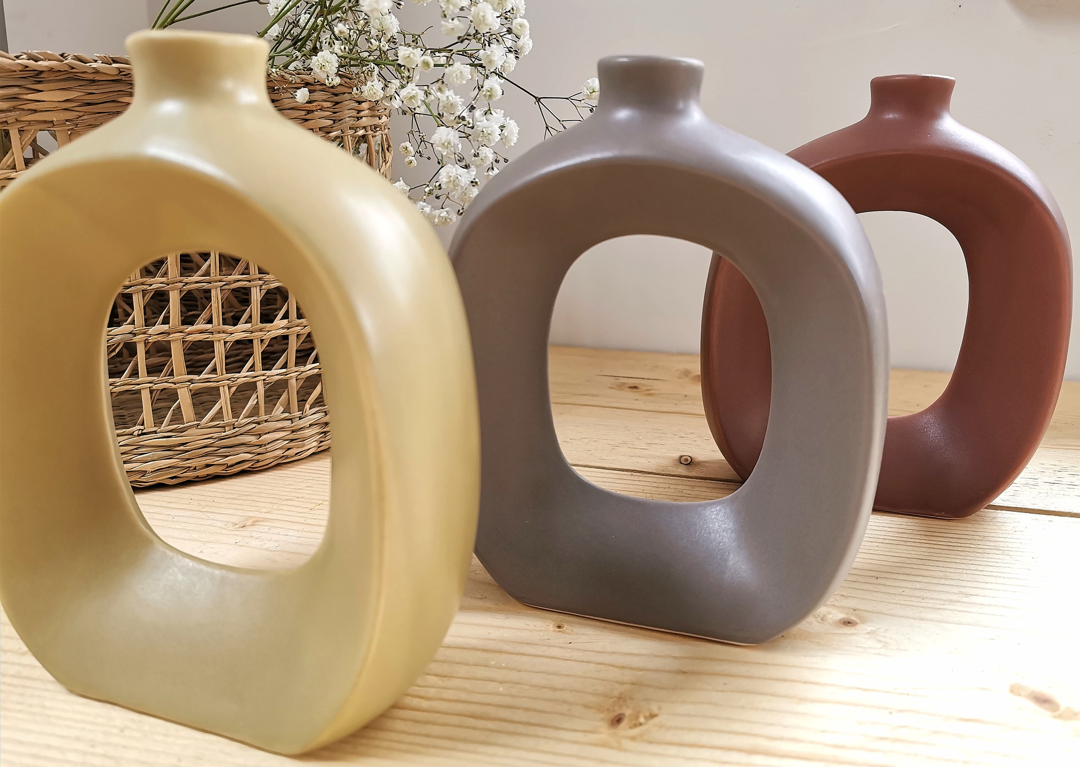 Oval Shaped Donut Vase